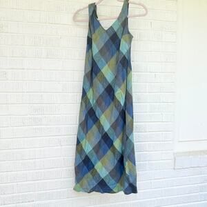 Vintage 90’s Express Design Studio Plaid Linen Dress
